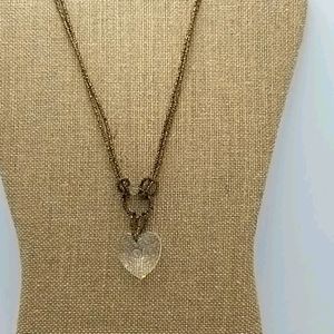 Clear heart pendant necklace.